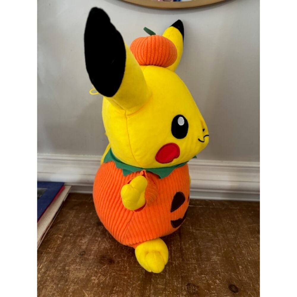 Pokemon Center Original Plush Halloween Pumpkin Pikachu Plush 14 Inch NWT - Picture 2 of 7